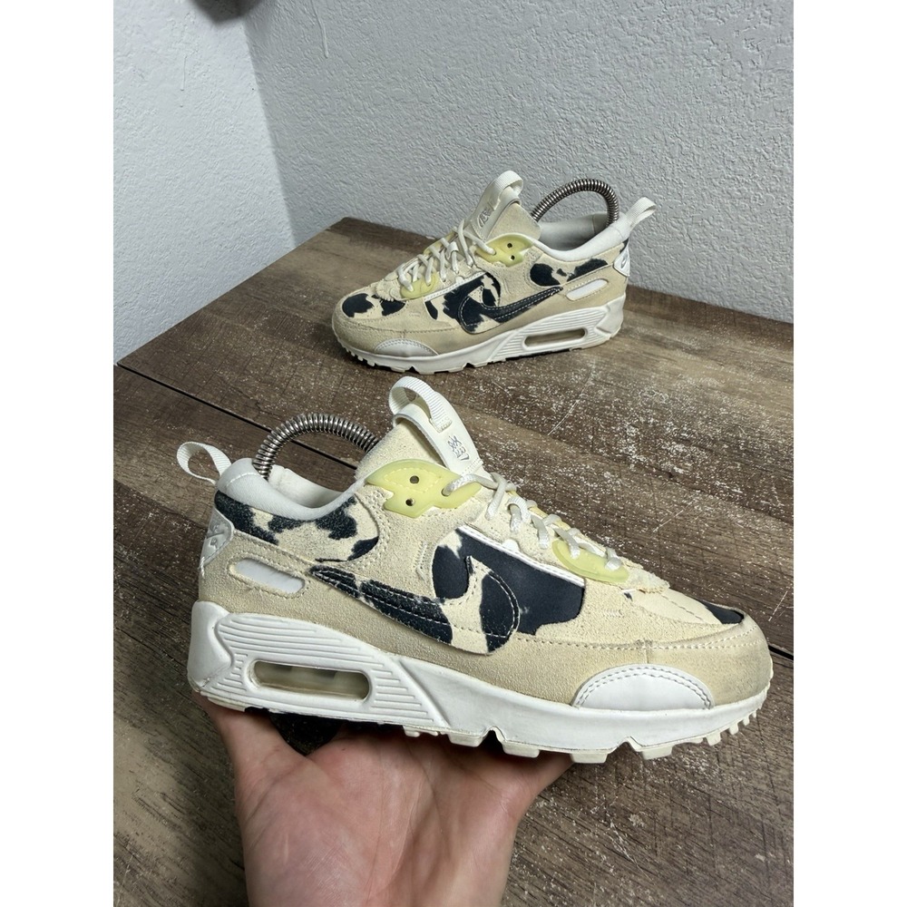 Nike Air Max 90 Futura Cow Print FN7170-133 Women's Size 5.5 Shoes Sneakers